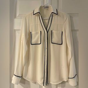 Express white button up blouse. XS